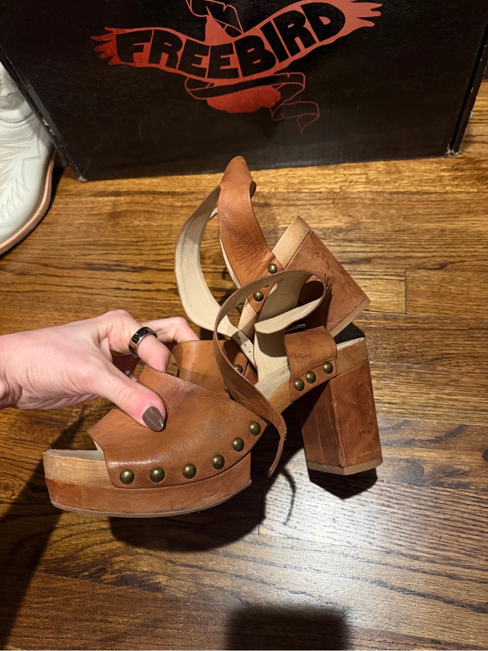 Kelsi Dagger Leather Studded Platform Sandals